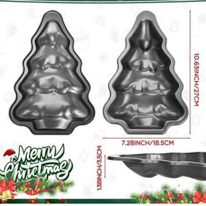 Christmas Tree Metal Non Stick Cake Baking Mold Set of 2
